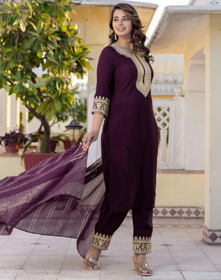 Tasrika Embellished, Embroidered Kurta, Salwar & Dupatta Set