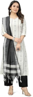 Maharaja textile Women Embroidered A-line Kurta(White)