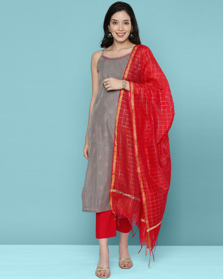Sangria Woven Kurta, Trouser/Pant & Dupatta Set