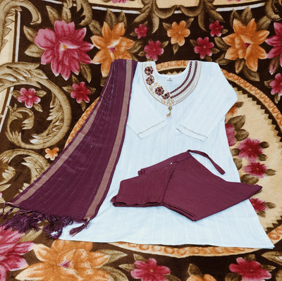 Umi creations Embroidered Kurta, Trouser/Pant & Dupatta Set