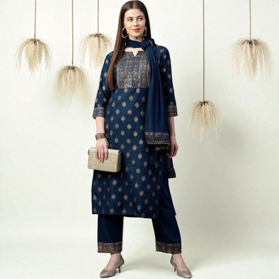 thegoodstore Embroidered Kurta, Trouser/Pant & Dupatta Set