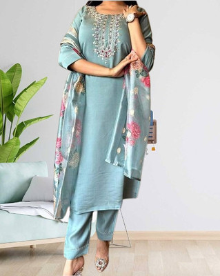 bajrang fashion Embroidered Kurta, Trouser/Pant & Dupatta Set