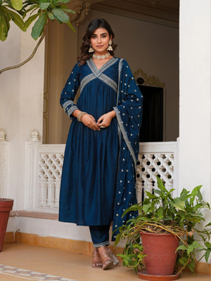 Amira's Embroidered Kurta, Trouser/Pant & Dupatta Set