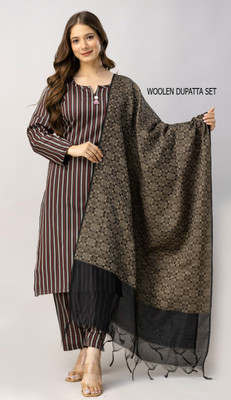 SN ATTIRE Striped Kurta, Trouser/Pant & Dupatta Set