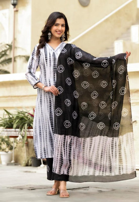 Ananta Creation Ombre Kurta, Trouser/Pant & Dupatta Set