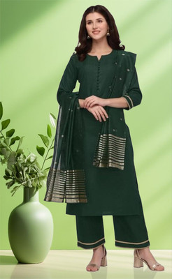 CreationRajvi Printed Kurta, Palazzo & Dupatta Set