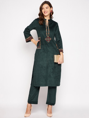 Zigo Embroidered Kurta, Palazzo & Dupatta Set