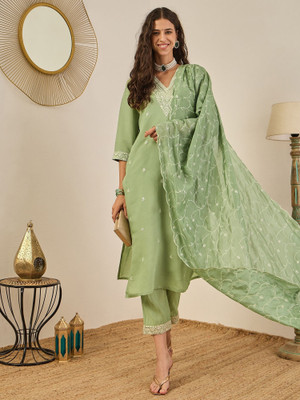 VredeVogel Embroidered Kurta, Trouser/Pant & Dupatta Set