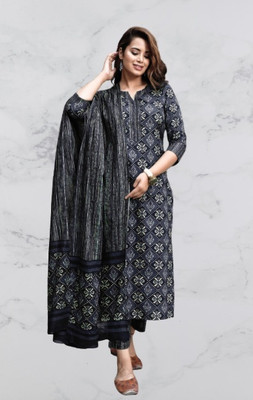 PMD Fashion Printed Kurta, Trouser/Pant & Dupatta Set
