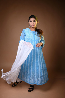 MALKIAT Embroidered Kurta, Trouser/Pant & Dupatta Set