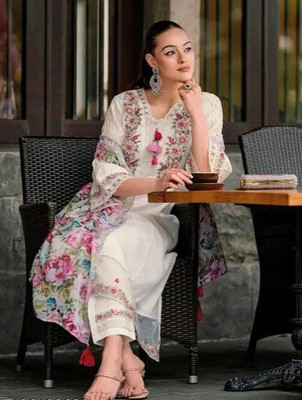 jabak creation Embroidered Kurta, Trouser/Pant & Dupatta Set