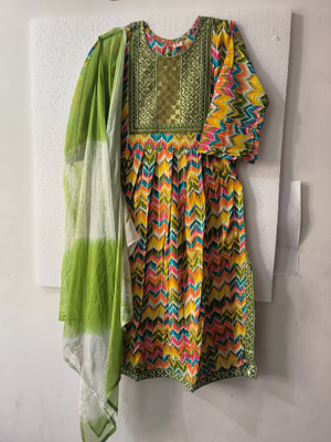 RNG LTD Printed Kurta, Palazzo & Dupatta Set