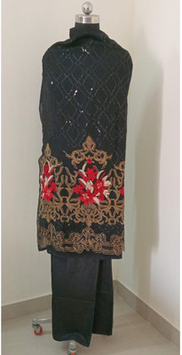 VEDA Embroidered Kurta, Palazzo & Dupatta Set