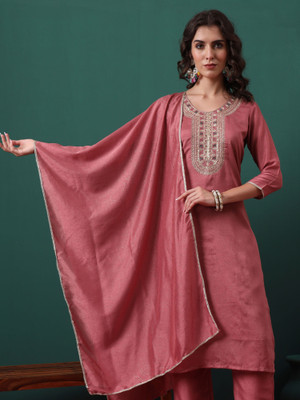 Royal Export Embroidered Kurta, Trouser/Pant & Dupatta Set