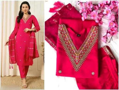 Aarohi creation Embroidered Kurta, Trouser/Pant & Dupatta Set