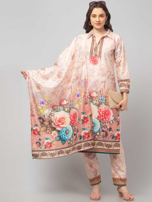 Alhuma Creation Floral Print Kurta, Trouser/Pant & Dupatta Set