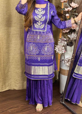 K Y W Embroidered Kurta, Trouser/Pant & Dupatta Set