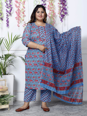Swasti Floral Print Kurta, Trouser/Pant & Dupatta Set