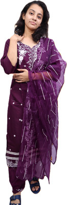 PickCell Embroidered Kurta, Trouser/Pant & Dupatta Set