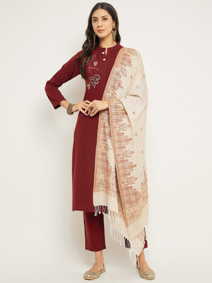 Zigo Embroidered Kurta, Palazzo & Dupatta Set