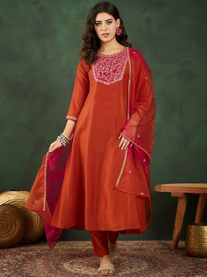 Kvsfab Embroidered Kurta, Trouser/Pant & Dupatta Set