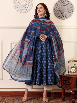 TARUNIPOSHAK Printed Kurta, Churidar & Dupatta Set