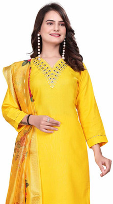 LAAIBA CREATION Embroidered, Solid Kurta, Trouser/Pant & Dupatta Set
