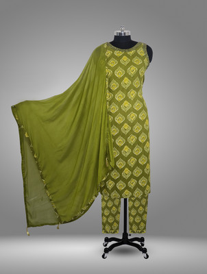 Velmora Self Design Kurta, Trouser/Pant & Dupatta Set