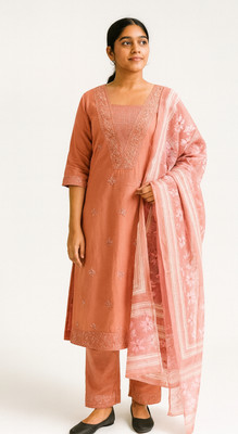 Rajkumar fashion store Floral Print, Embroidered Kurta, Palazzo & Dupatta Set