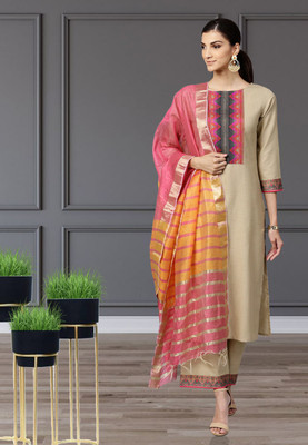 SoshrepCreation Self Design Kurta, Palazzo & Dupatta Set