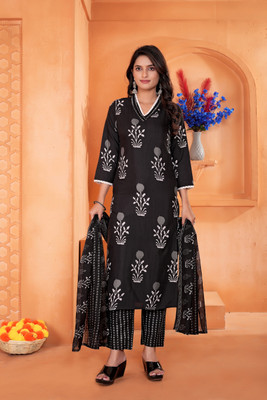 Sitara Setu Floral Print Kurta, Trouser/Pant & Dupatta Set