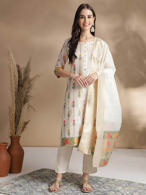 Arriva Fab Woven Kurta, Trouser/Pant & Dupatta Set