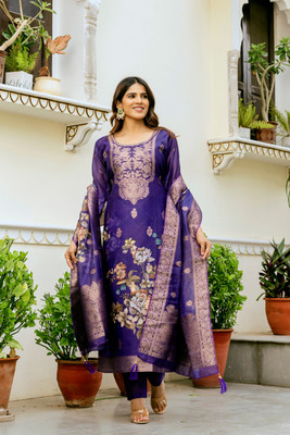 RUSAT Printed Kurta, Trouser/Pant & Dupatta Set