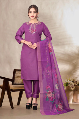 ROZRI Embroidered Kurta, Sharara & Dupatta Set