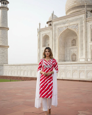 Sita Ramam Fashion Embroidered Kurta, Salwar & Dupatta Set