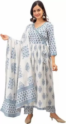 ALIEF COLLECTION Printed Anarkali Kurta, Bottom & Dupatta Set