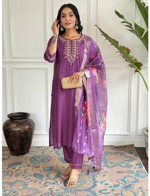 Shandhya Embroidered Kurta, Trouser/Pant & Dupatta Set