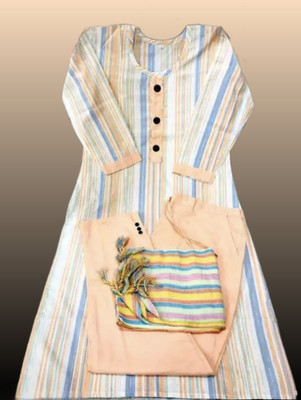 Shahbazcreation Striped Kurta, Trouser/Pant & Dupatta Set