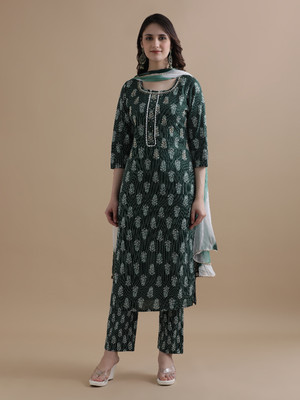Jaipur Kurti Printed Kurta, Trouser/Pant & Dupatta Set