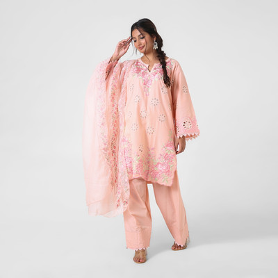 pehnawnii Embroidered, Embellished Kurta, Salwar & Dupatta Set