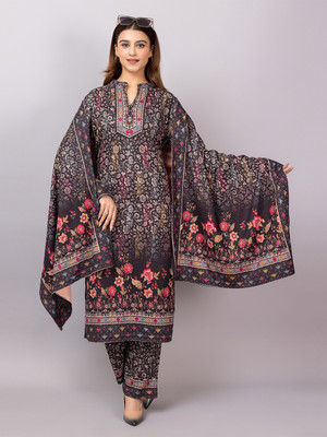 XENIOS Printed, Embroidered Kurta, Palazzo & Dupatta Set