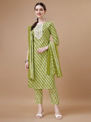 Tasrika Embroidered, Printed Kurta, Trouser/Pant & Dupatta Set