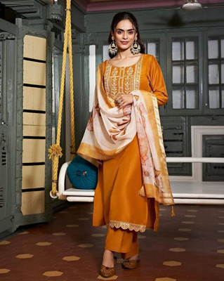 GJFIIVE Embroidered Kurta, Trouser/Pant & Dupatta Set