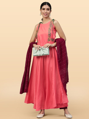 Anouk Rustic Embroidered Kurta, Trouser/Pant & Dupatta Set