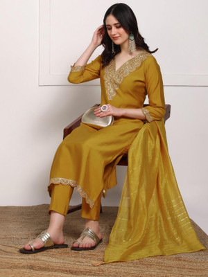 New Ethnic 4 You Embroidered Kurta, Salwar & Dupatta Set