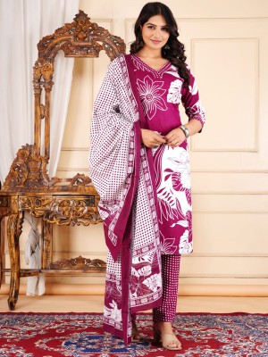 Meena Bazaar Printed Kurta, Salwar & Dupatta Set