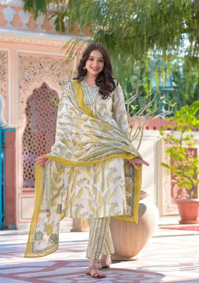 HOUSE OF COMMON Embroidered Kurta, Trouser/Pant & Dupatta Set