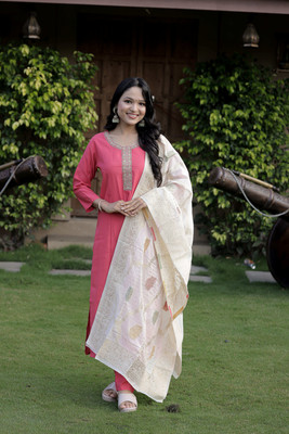 ZIBLON Embroidered Kurta, Trouser/Pant & Dupatta Set