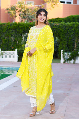 Rani Prints Jaipur Printed Kurta, Trouser/Pant & Dupatta Set