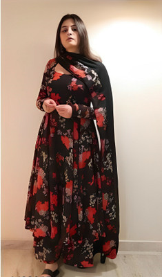VASTRALATA Floral Print Kurta, Palazzo & Dupatta Set